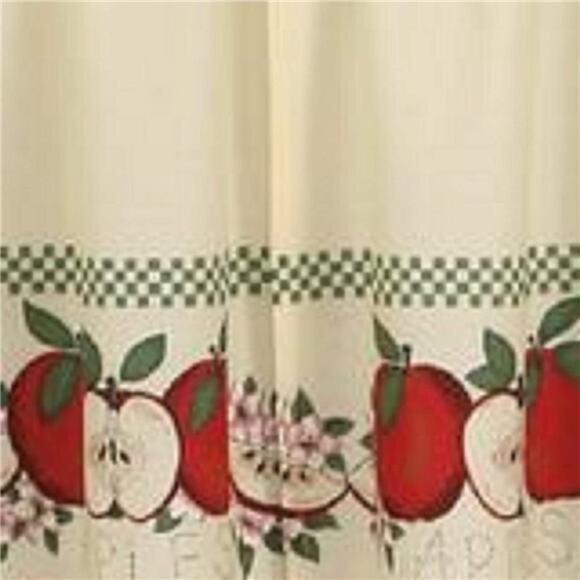 Red Delicious Country Apples 3Piece Window Curtain TierSet,Ivory,56-InchX24-Inch - Picture 6 of 7